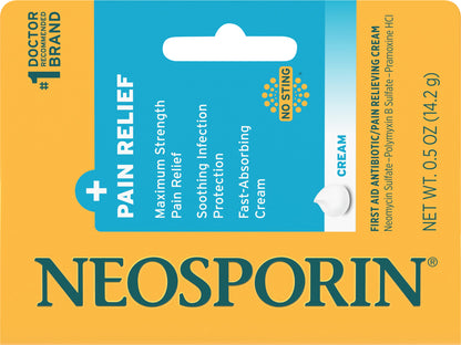 Neosporin + Pain Relief Dual Action First Aid Antibiotic Cream,.5 oz