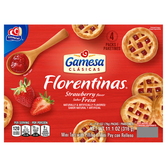 Gamesa Florentinas Mini Tart Strawberry Naturally And Artificially Flavored 2.81 Oz 4 Count