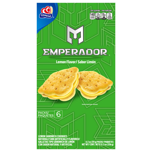 Gamesa Emperador Sandwich Cookies Lime Artificially Flavored 2 Oz 6 Count
