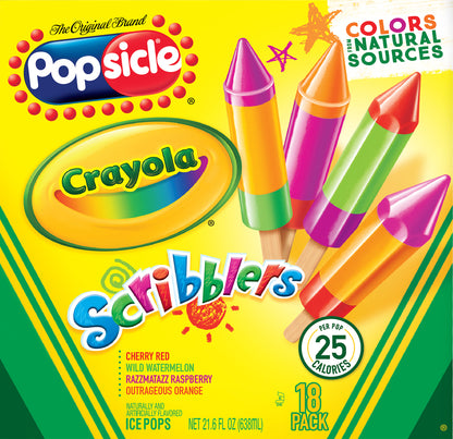 Popsicle Crayola 18 Pack Scribblers Ice Pops 18 ea