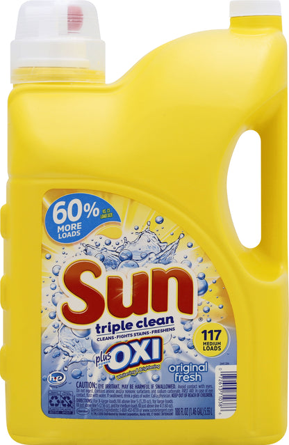 Sun Plus Power of Oxi, Triple Clean Original Fresh Detergent 188 oz