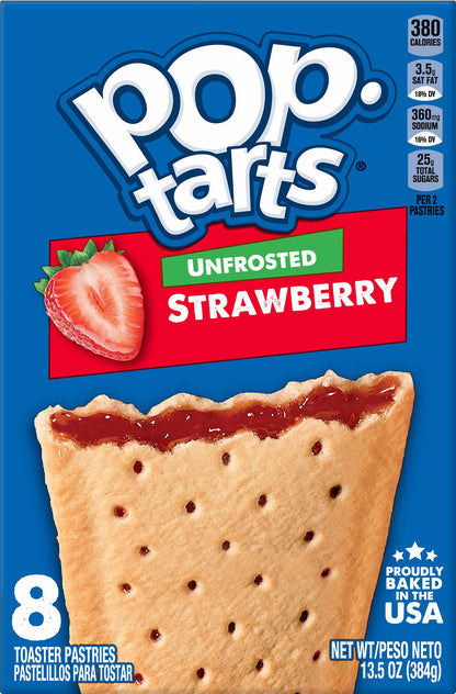 Pop-Tarts 8 Pack Unfrosted Strawberry Toaster Pastries 8 ea