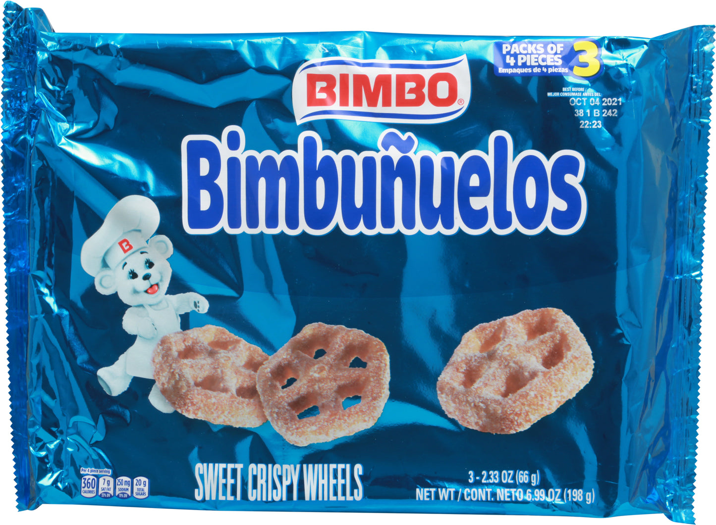 Bimbo Sweet Crispy Wheels 3-2.33 oz Packs