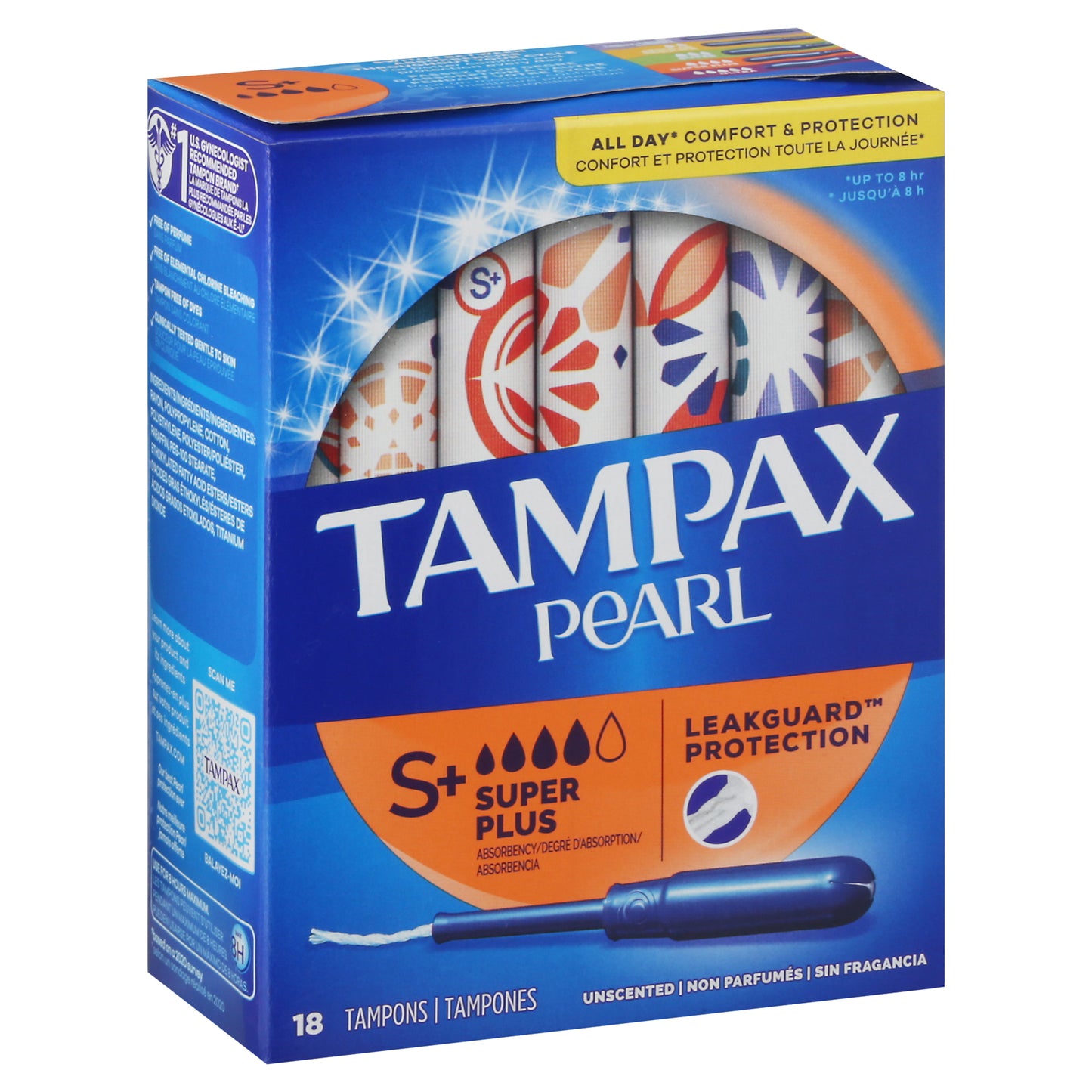 Tampax Pearl Super Plus Absorbency Unscented Tampons 18 ea