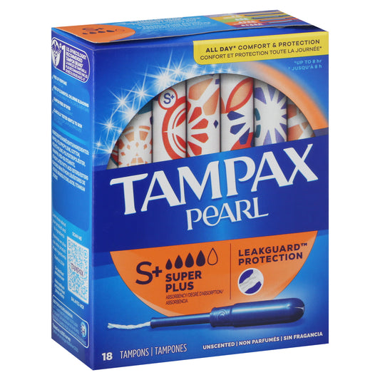 Tampax Pearl Super Plus Absorbency Unscented Tampons 18 ea