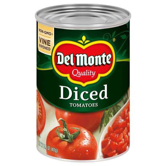 Del Monte Vine Ripened Diced Tomatoes 14.5 oz Can