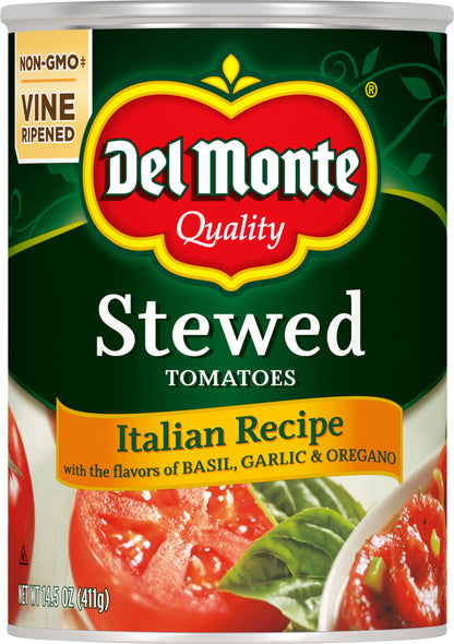 Del Monte Stewed Italian Recipe Tomatoes 14.5 oz Can