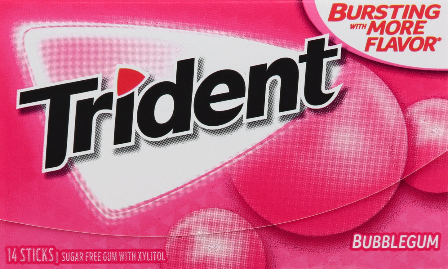 Trident Sugarfree Bubble Gum Gum 14 ea