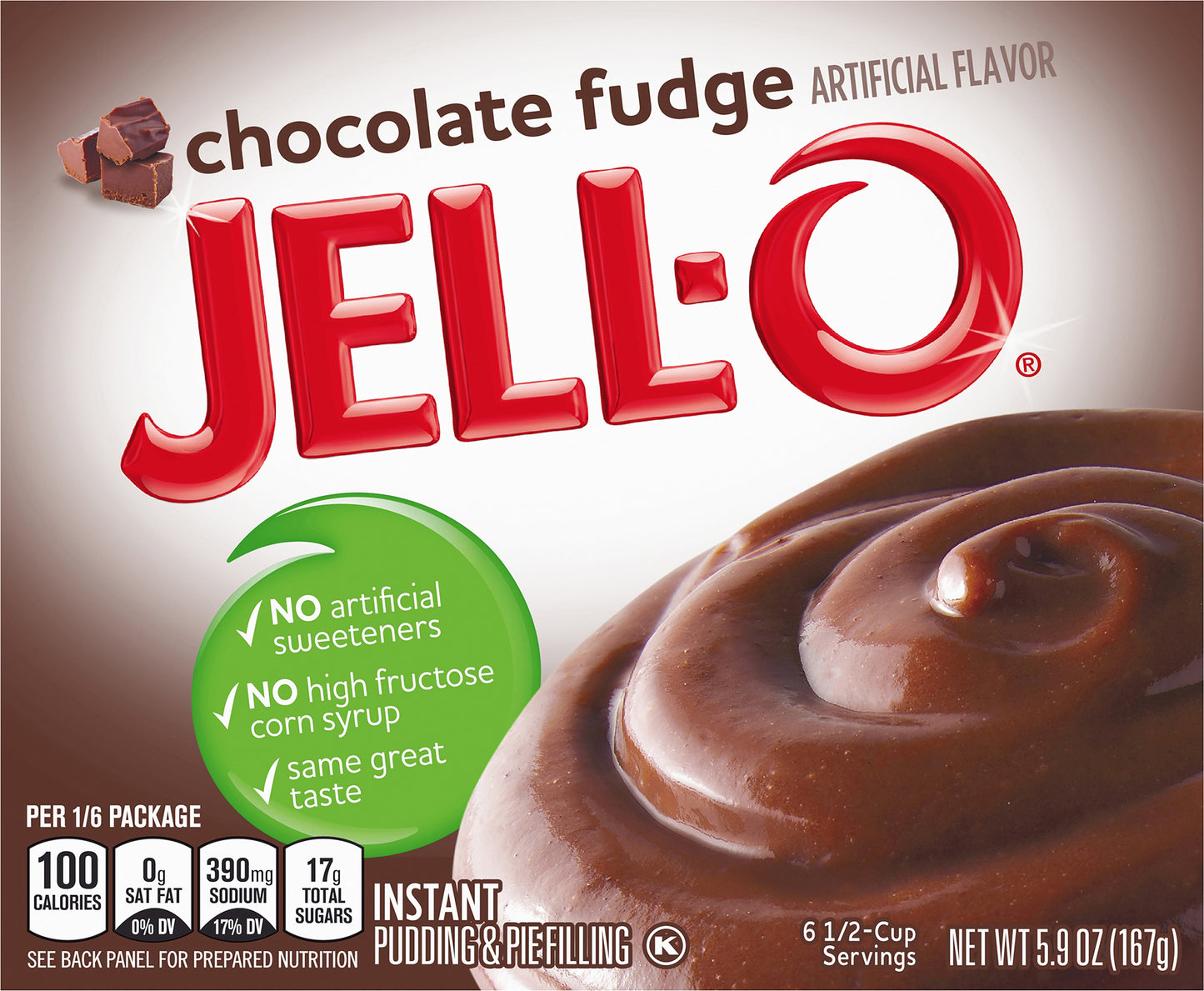 Jell-O Chocolate Fudge Instant Pudding Mix, 5.9 oz Box