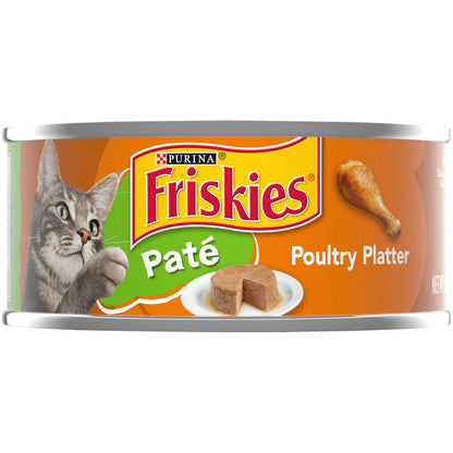Purina Friskies Pate Wet Cat Food, Poultry Platter - 5.5 oz. Can