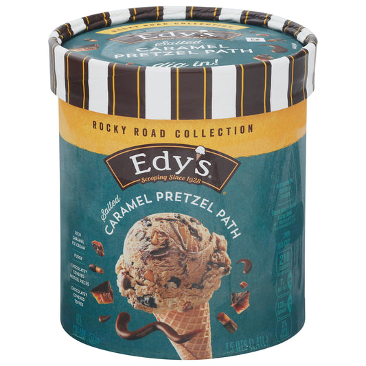 Edy's Rocky Road Collection Salted Caramel Pretzel Path Ice Cream 1.5 qt