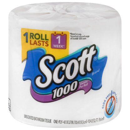 Scott 1-Ply Unscented Bathroom Tissue 1 ea
