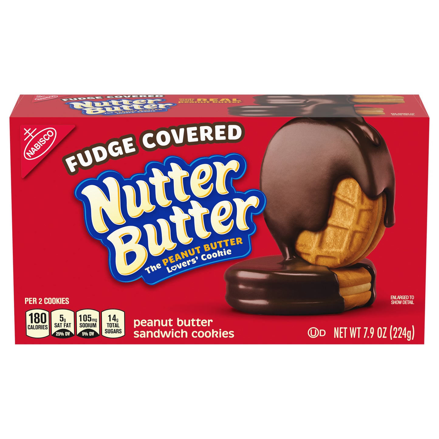 Nabisco Nutter Butter Fudge Covered Peanut Butter Sandwich Cookies 7.9 oz. Box