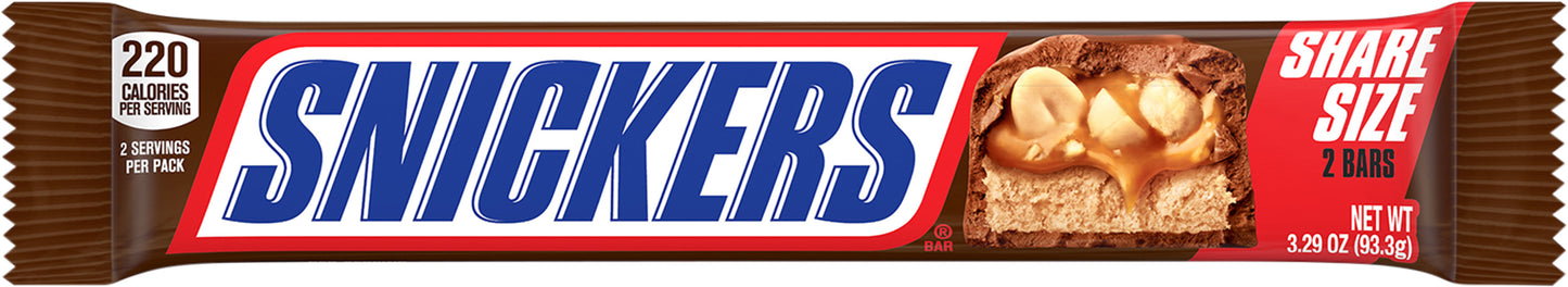 SNICKERS, Milk Chocolate Candy Bars, Sharing Size, 3.29 Oz