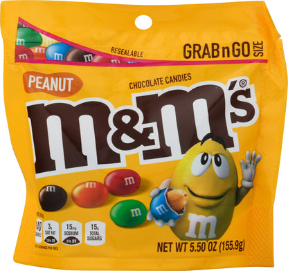 M&M's Grab n Go Size Peanut Chocolate Candies 5.50 oz