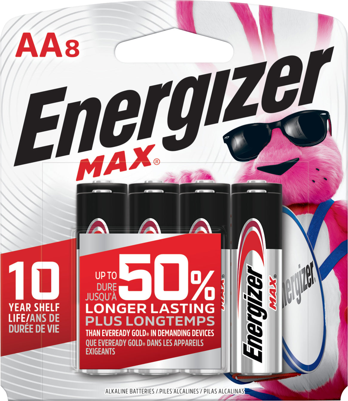 Energizer Max 8 Pack AA Alkaline Batteries 8 ea Blister Pack