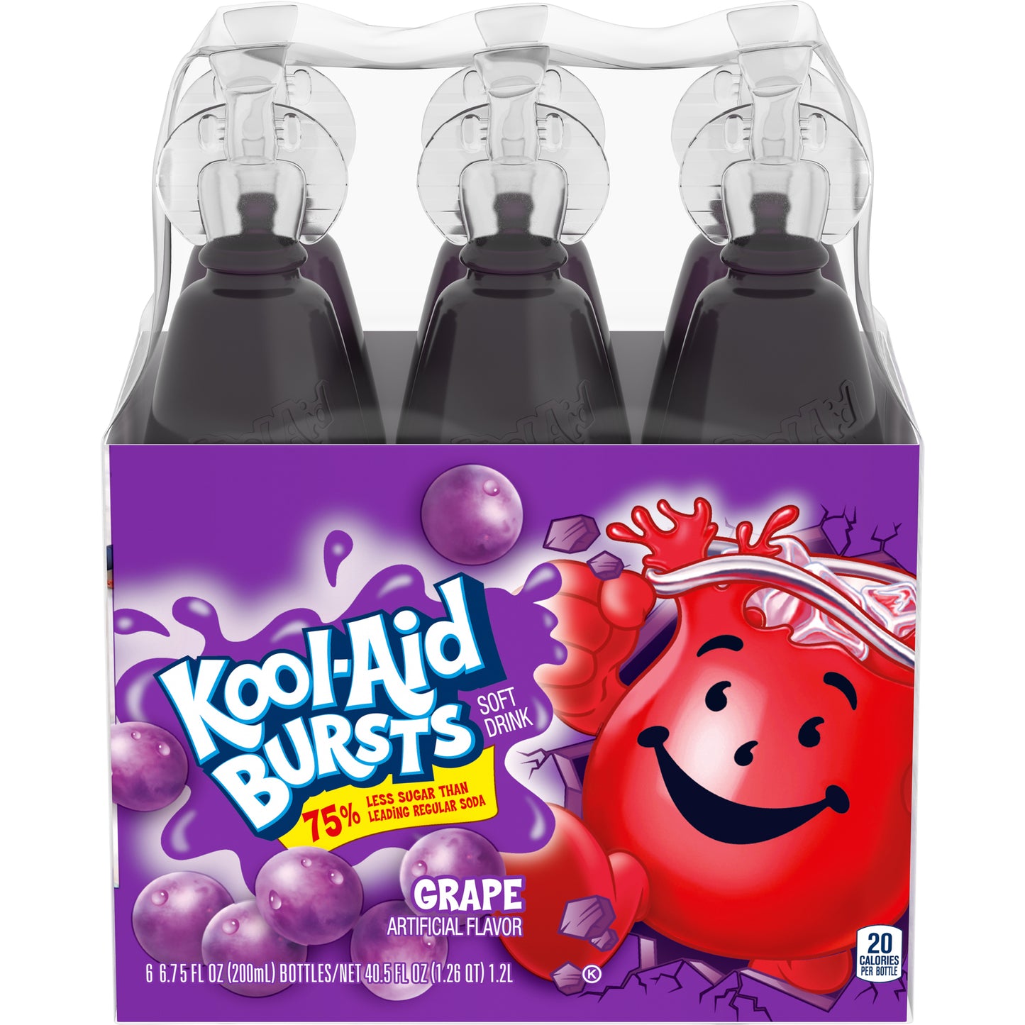 Kool-Aid Bursts Grape Ready-To-Drink Soft Drink, 6 ct - 6.75 fl oz Bottles