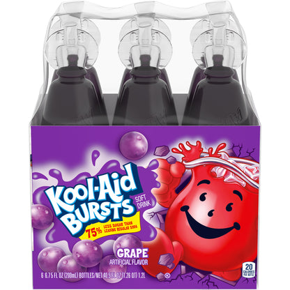Kool-Aid Bursts Grape Ready-To-Drink Soft Drink, 6 ct - 6.75 fl oz Bottles