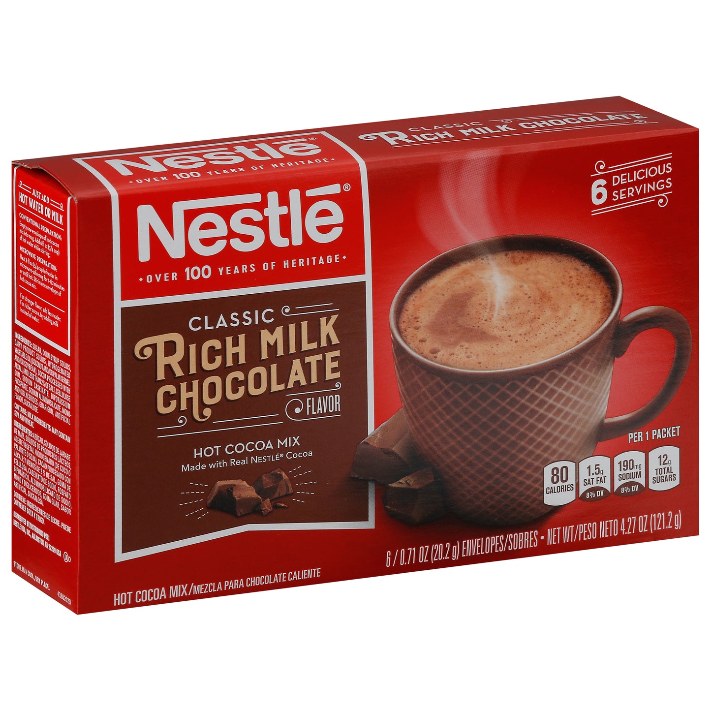 Nestle Classic Rich Milk Chocolate Flavor Hot Cacao Mix 6 ea