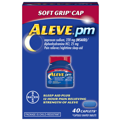 Aleve PM Pain Reliever/Nighttime Sleep-Aid Caplets 40 ea