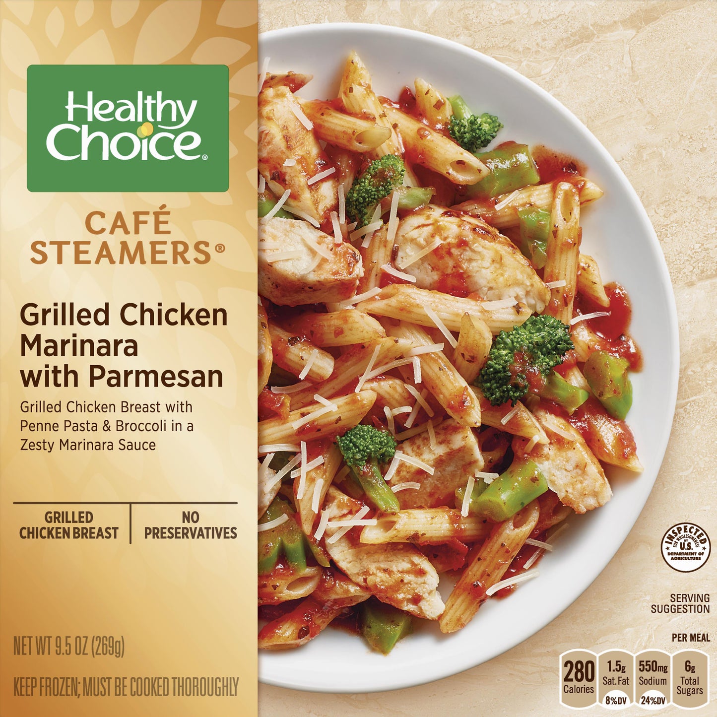Healthy Choice Cafe Steamers Grilled Chicken Marinara with Parmesan 9.5 oz