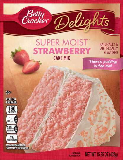 Betty Crocker Super Moist Strawberry Cake Mix, 15.25 oz