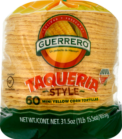 Guerrero Taqueria Style Mini Yellow Corn Tortillas 60 ea