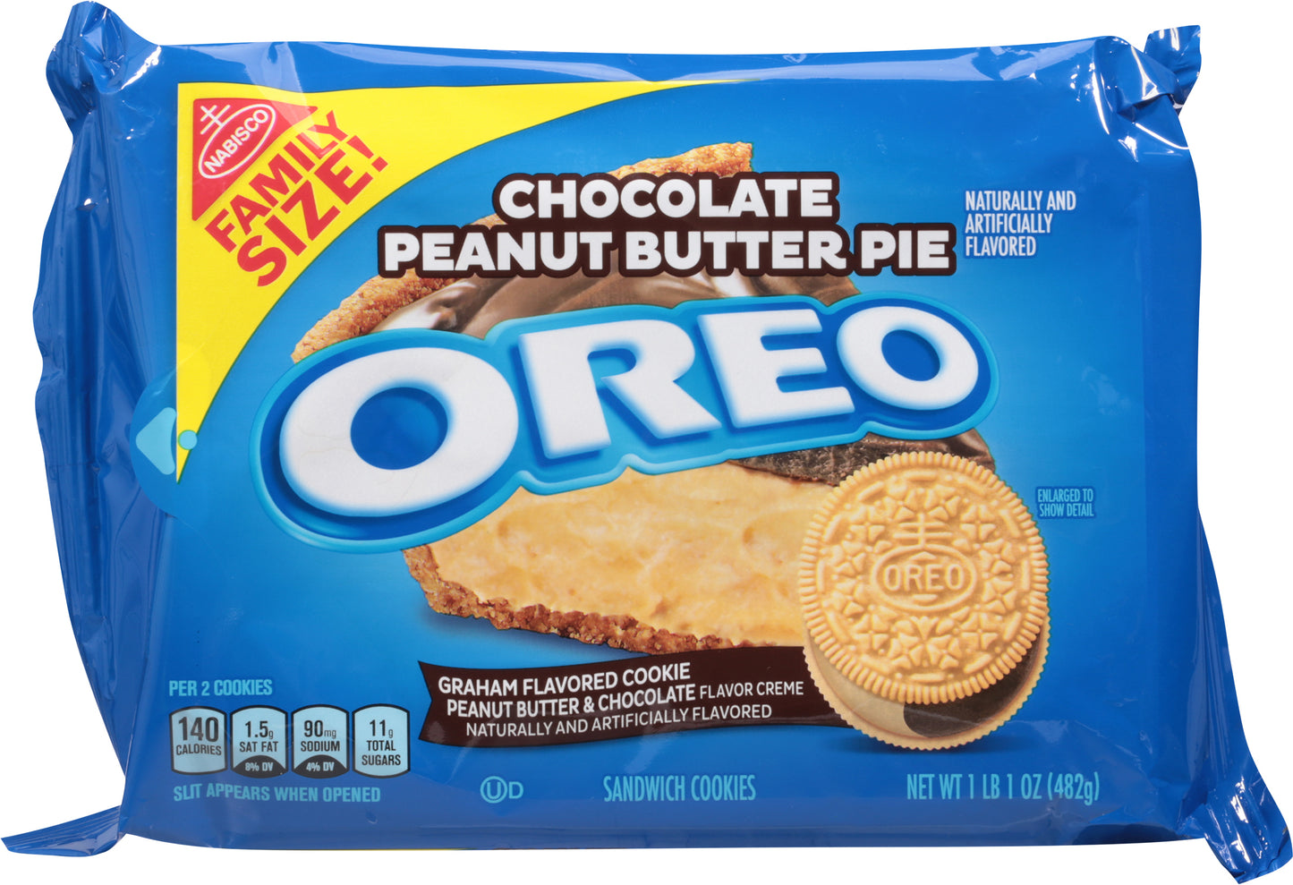 Oreo Chocolate Peanut Butter Pie Sandwich Cookies 17 oz