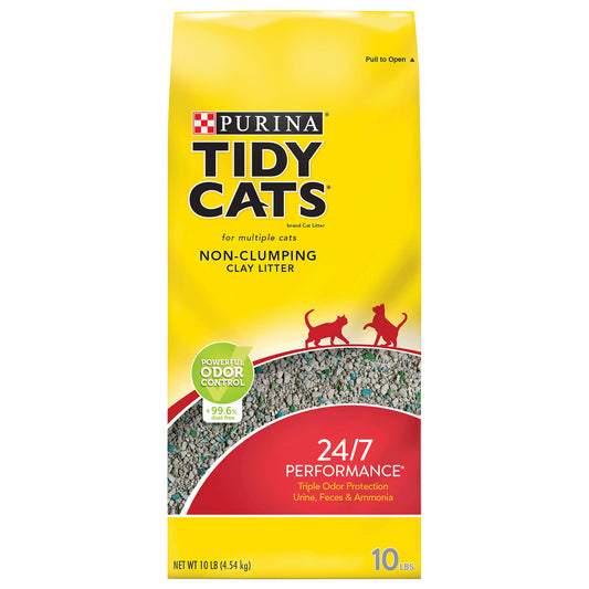 Purina Tidy Cats Non Clumping Cat Litter, 24/7 Performance Multi Cat Litter - 10 lb. Bag