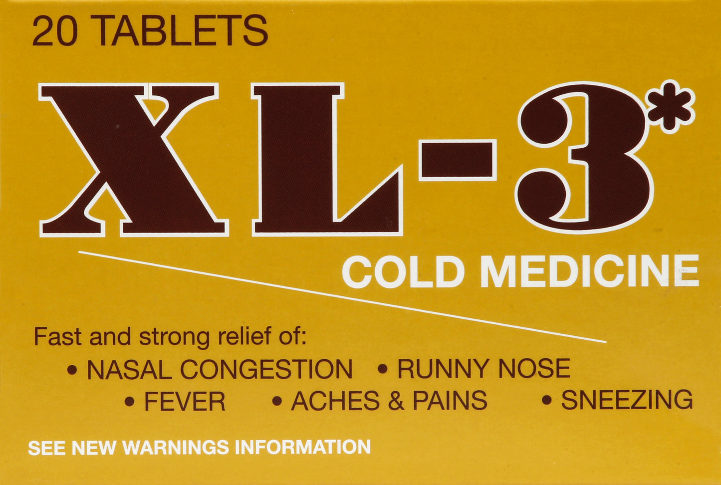 XL 3 Cold Medicine 20 ea
