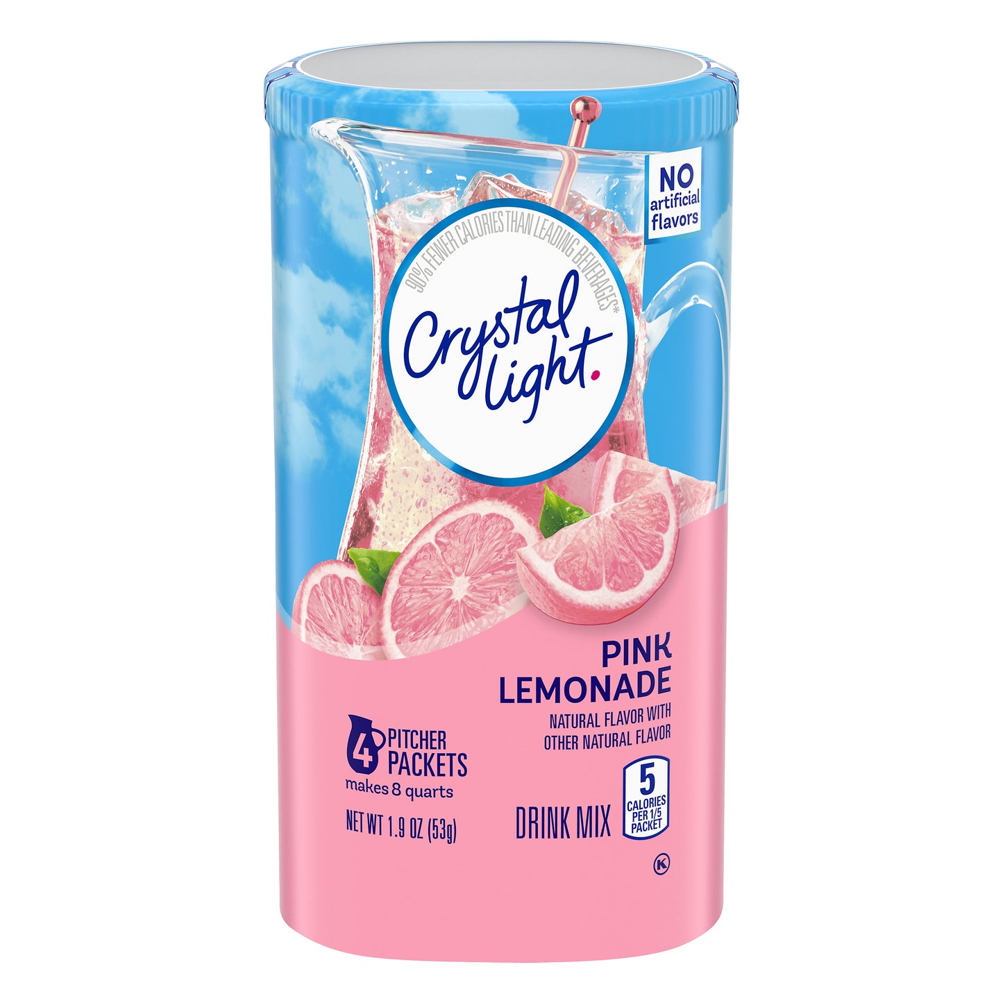 Crystal Light Pink Lemonade Naturally Flavored Powdered Drink Mix, 4 ct Pitcher Packets