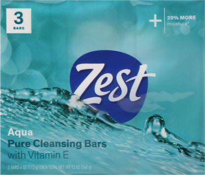 Zest Aqua Pure Cleansing Bars 3 - 4 oz Bars