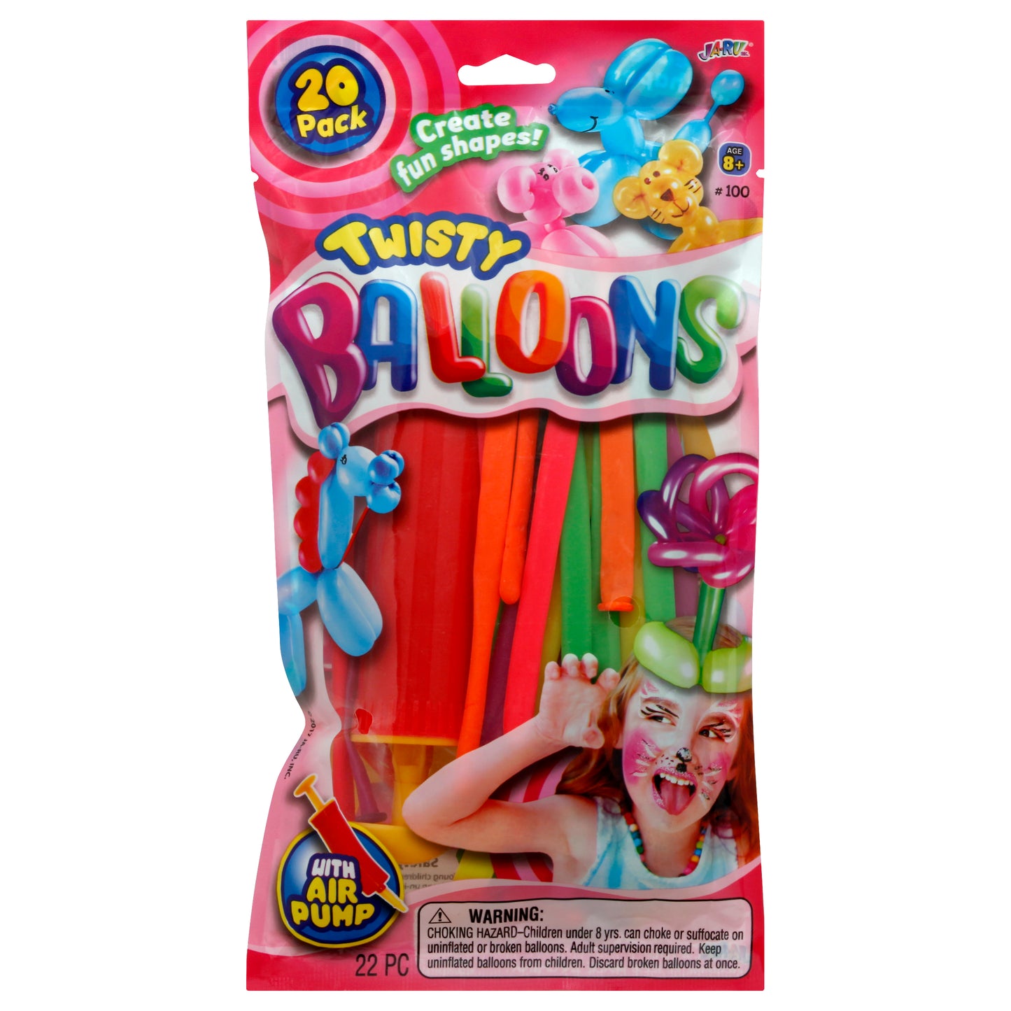 Ja Ru 20 Pack Twisty Age 8+ Balloons 20 ea