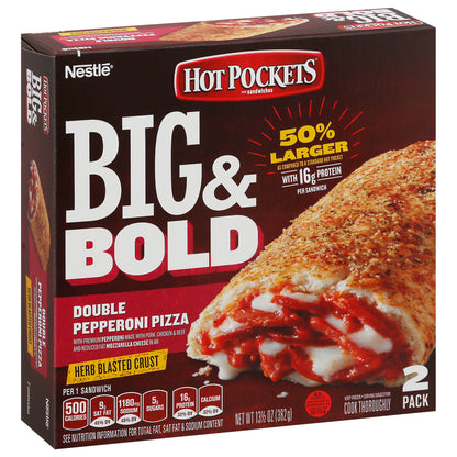 Hot Pockets Big & Bold 2 Pack Double Pepperoni Pizza 13.5 oz