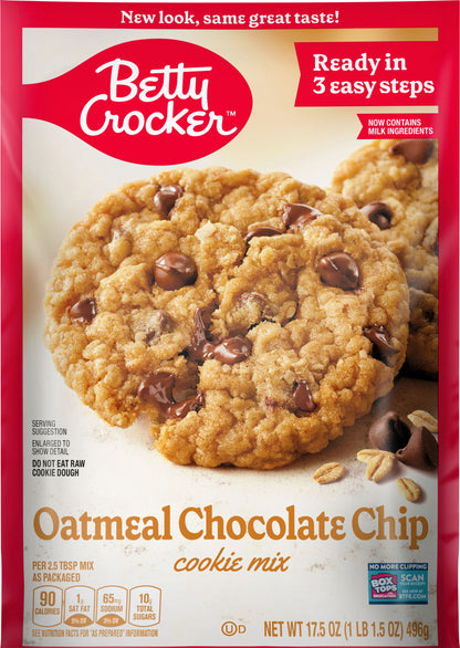 Betty Crocker Oatmeal Chocolate Chip Cookie Mix, 17.5 oz