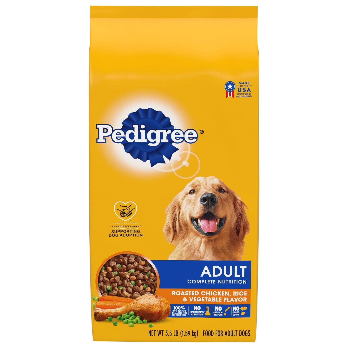 Pedigree Adult Roasted Chicken, Rice & Vegetable Flavor Food for Dogs 3.5 lb