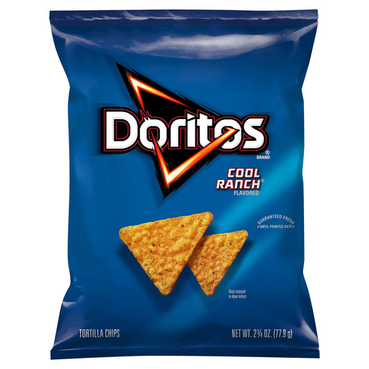 Doritos Tortilla Chips Cool Ranch Flavored 2 3/4 Oz