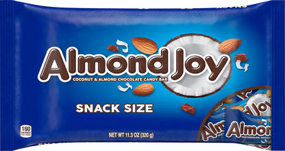 ALMOND JOY Coconut and Almond Chocolate Snack Size Candy Bars, Individually Wrapped, 11.3 oz, Bag