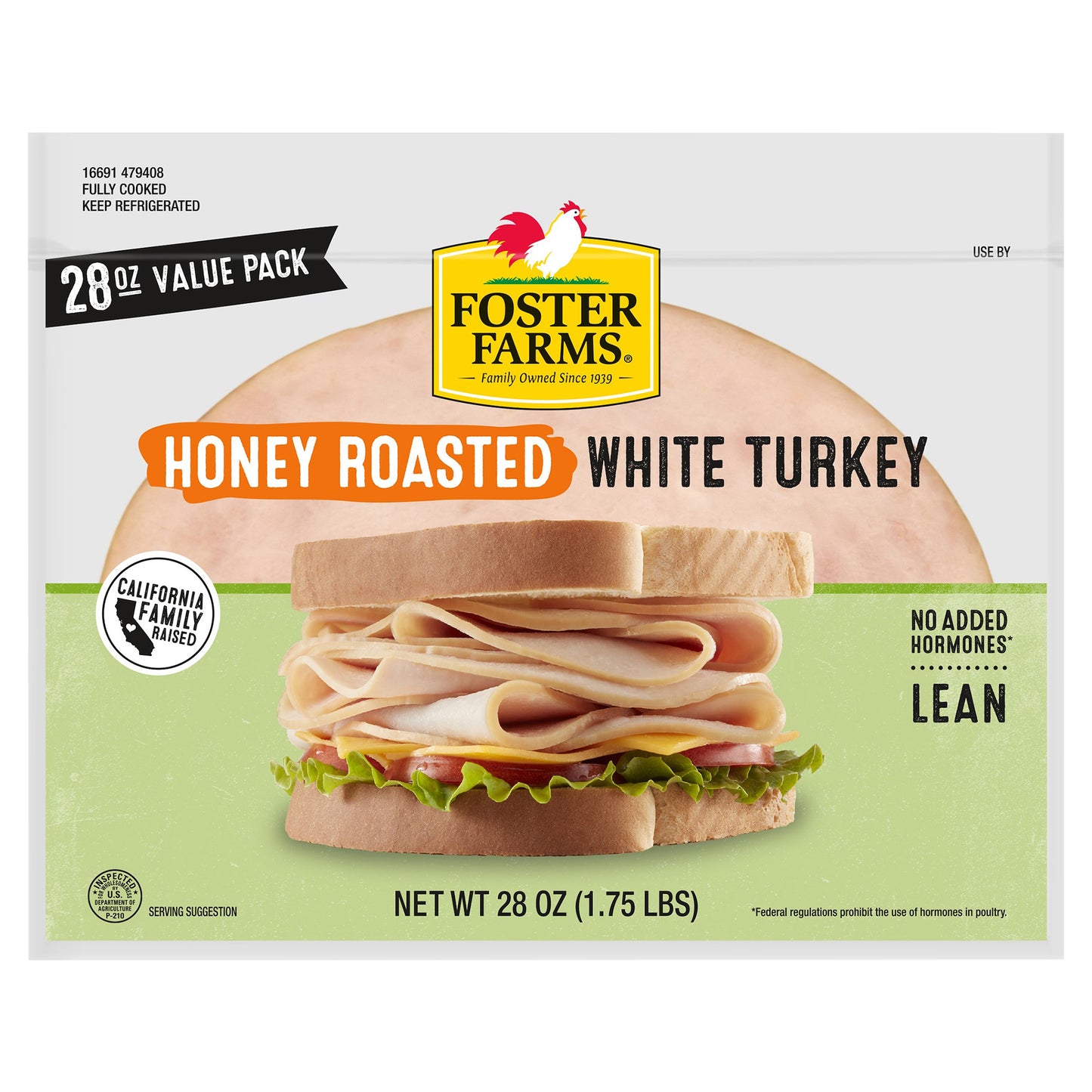 Foster Farms Honey Roasted White Turkey Deli Meat - 28oz