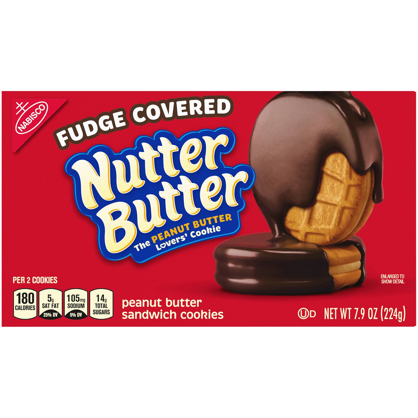 Nabisco Nutter Butter Fudge Covered Peanut Butter Sandwich Cookies 7.9 oz. Box