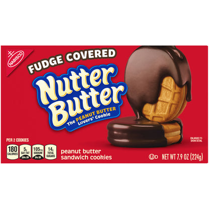 Nabisco Nutter Butter Fudge Covered Peanut Butter Sandwich Cookies 7.9 oz. Box
