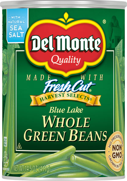 Del Monte Fresh Cut Harvest Selects Blue Lake Whole Green Beans 14.5 oz Can