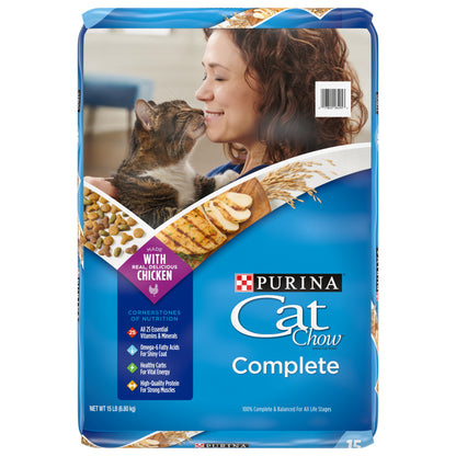 Purina Cat Chow High Protein Dry Cat Food, Complete - 15 lb. Bag