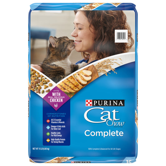 Purina Cat Chow High Protein Dry Cat Food, Complete - 15 lb. Bag