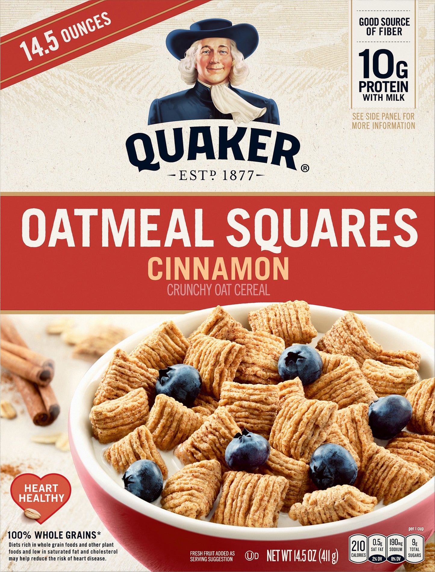 Quaker Cinnamon Oatmeal Squares 14.5 oz