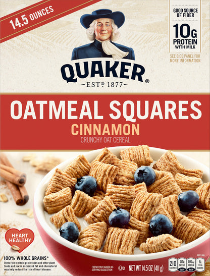Quaker Cinnamon Oatmeal Squares 14.5 oz