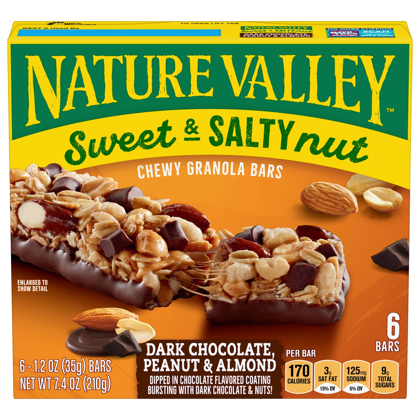 Nature Valley Sweet & Salty Nut Chewy Dark Chocolate Peanut & Almond Granola Bars 6 -1.2 oz Bars