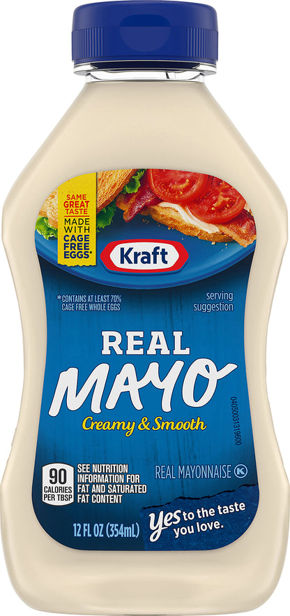 Kraft Real Mayo, 12 fl oz Bottle