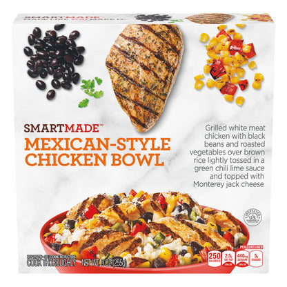 SmartMade Mexican-Style Chicken Bowl, Frozen Meal, 9 oz Box