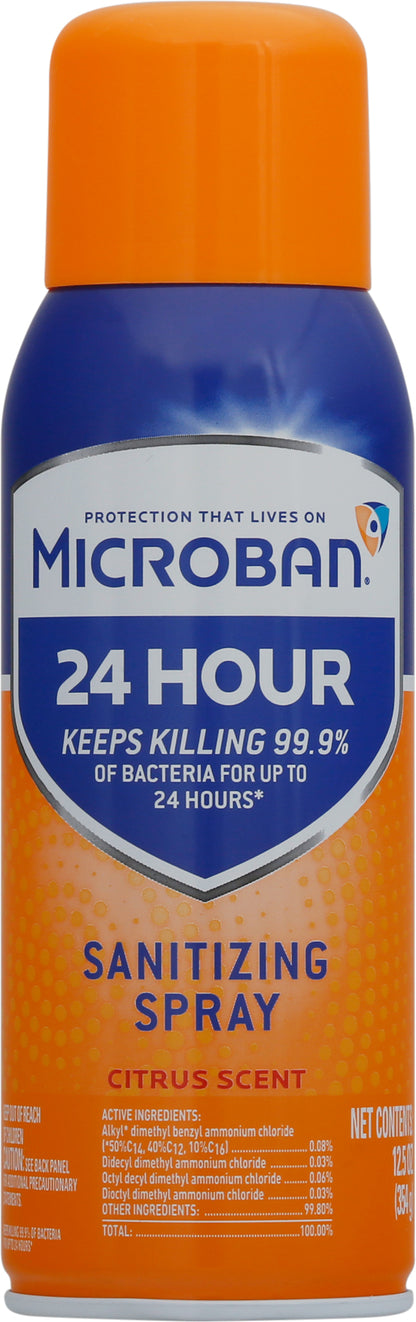 Microban 24 Hour Citrus Scent Sanitizing Spray 12.5 oz